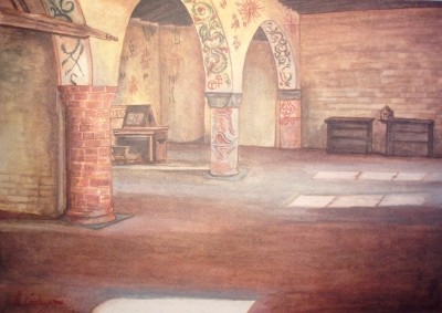 Lo scriptorium - acquerello di Antonio Codegoni