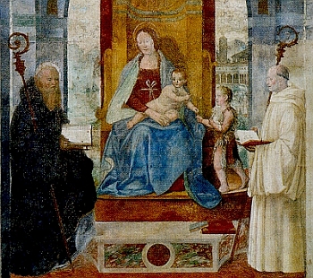 Madonna con Bambino: parte centrale dell'affresco del 1515
